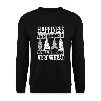 Happiness Is Finding A Hidden Arrowhead - Unisex Sweatshirt - black - Front - Alina (178cm) & Michal (187cm)