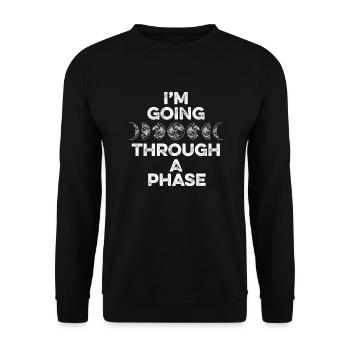 I'm Going Through A Phase Starry Sky Cosmologist - Unisex Sweatshirt - black - Front - Alina (178cm) & Michal (187cm)