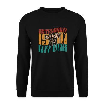 Astronomy Is In My DNA Sternenhimmel Kosmologe - Unisex Pullover - Schwarz - Vorne - Alina (178cm) & Michal (187cm)