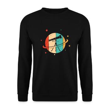 Rétro Starry Sky Cosmologiste Astronomy Photographe - Sweat-shirt Unisexe - noir - Devant - Alina (178cm) & Michal (187cm)