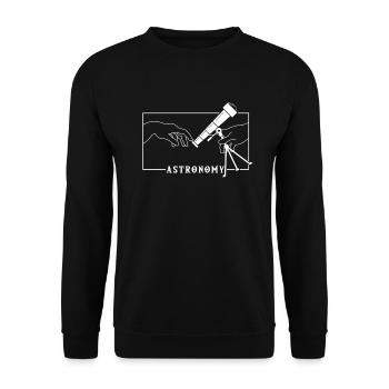 Michelangelo Creation of Adam Astronomy Kosmologe - Unisex Pullover - Schwarz - Vorne - Alina (178cm) & Michal (187cm)