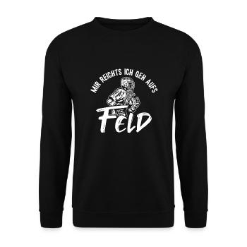Mir reichts ich geh aufs Feld Polocrosse Trainer - Unisex Pullover - Schwarz - Vorne - Alina (178cm) & Michal (187cm)
