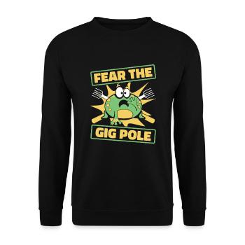 Fear The Gig Pole Toad Tadpole Tree Frog - Unisex Sweatshirt - black - Front - Alina (178cm) & Michal (187cm)