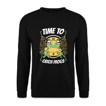 Time To Catch Frogs Tree Frog Toad Frog Catcher - Unisex Sweatshirt - black - Front - Alina (178cm) & Michal (187cm)