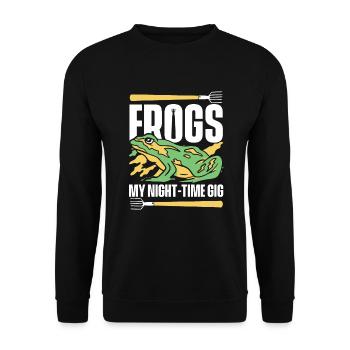 Frogs My Night Time Gig Tadpole Tree Frog - Unisex Sweatshirt - black - Front - Alina (178cm) & Michal (187cm)