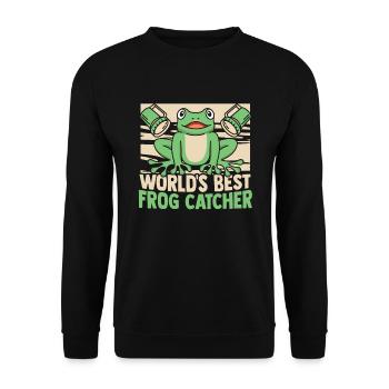 World's Best Frog Catcher Toad Tadpole Frog - Unisex Sweatshirt - black - Front - Alina (178cm) & Michal (187cm)