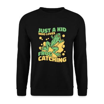 Juste un enfant qui aime attraper des grenouilles - Sweat-shirt Unisexe - noir - Devant - Alina (178cm) & Michal (187cm)