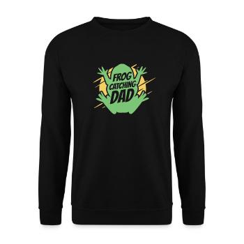Frog Catching Dad Tadpole Tree Frog Toad - Unisex Sweatshirt - black - Front - Alina (178cm) & Michal (187cm)