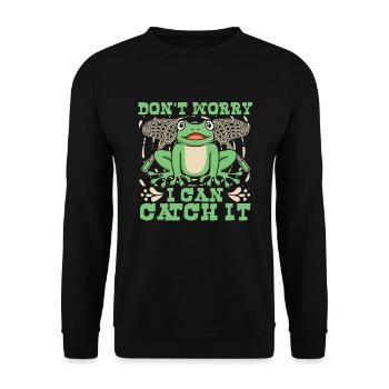 Ne t’inquiète pas, je peux l’attraper Crapaud rainette - Sweat-shirt Unisexe - noir - Devant - Alina (178cm) & Michal (187cm)