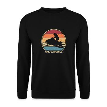 Snowmobile Schneemotorrad Snowmobile Fahrer - Unisex Pullover - Schwarz - Vorne - Alina (178cm) & Michal (187cm)