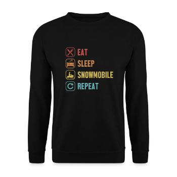Manger dormir Motoneige Répéter Conducteur de motoneige - Sweat-shirt Unisexe - noir - Devant - Alina (178cm) & Michal (187cm)