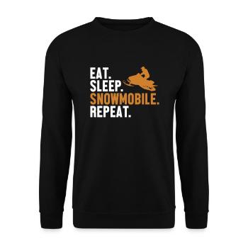 Manger dormir Motoneige Répéter Conducteur de motoneige - Sweat-shirt Unisexe - noir - Devant - Alina (178cm) & Michal (187cm)