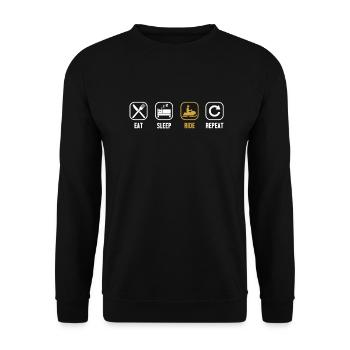 Mangez Sleep Ride Repeat Motoneiges Motoneiges - Sweat-shirt Unisexe - noir - Devant - Alina (178cm) & Michal (187cm)