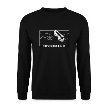 Michelangelo Creation of Adam Snowmobile Driver - Unisex Sweatshirt - black - Front - Alina (178cm) & Michal (187cm)