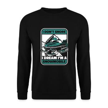 Je ne ronfle pas Je rêve d’être conducteur de motoneige - Sweat-shirt Unisexe - noir - Devant - Alina (178cm) & Michal (187cm)