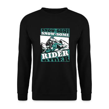 Snow Some Rider Snowmobile Motorschlitten Fahrer - Unisex Pullover - Schwarz - Vorne - Alina (178cm) & Michal (187cm)
