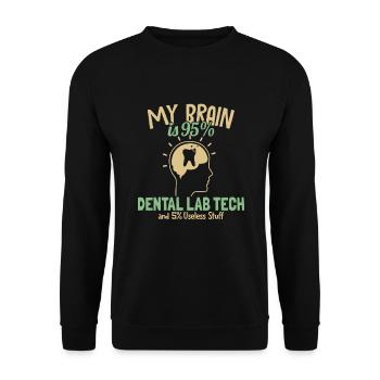 My Brain is 95% Dental Lab Tech Dentallabor - Unisex Sweatshirt - black - Front - Alina (178cm) & Michal (187cm)
