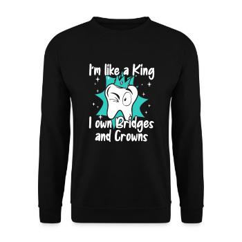 I Own Bridges And Crowns Dental Laboratory Dental Laboratory - Unisex Sweatshirt - black - Front - Alina (178cm) & Michal (187cm)