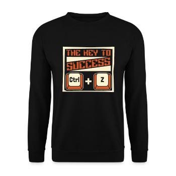 Key To Success Ctrl Z Informatiker Admin - Unisex Pullover - Schwarz - Vorne - Alina (178cm) & Michal (187cm)