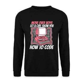 Laissez une fille vous montrer comment coder un développeur - Sweat-shirt Unisexe - noir - Devant - Alina (178cm) & Michal (187cm)