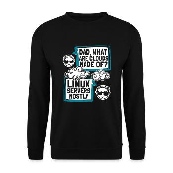 Dad What Are Clouds Made Of Developer Coder - Unisex Pullover - Schwarz - Vorne - Alina (178cm) & Michal (187cm)