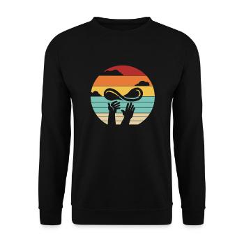 Retro Pizza Plateau Pizza Pizza Four Pizza Lover - Sweat-shirt Unisexe - noir - Devant - Alina (178cm) & Michal (187cm)