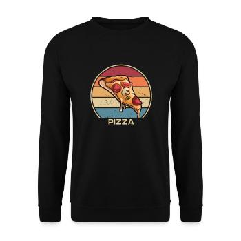 Retro Pizzablech Pizzaofen Pizza Pizza Liebhaber - Unisex Pullover - Schwarz - Vorne - Alina (178cm) & Michal (187cm)