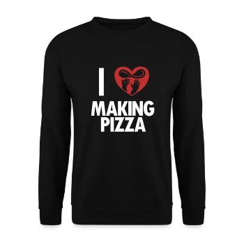 J’adore faire pizza plateau pizza pizza four pizza pizza - Sweat-shirt Unisexe - noir - Devant - Alina (178cm) & Michal (187cm)