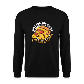 Lust For The Crust Pizza Pizza Tray Pizza Oven - Unisex Sweatshirt - black - Front - Alina (178cm) & Michal (187cm)
