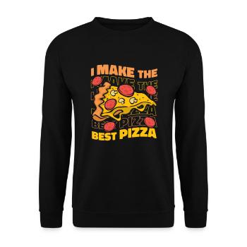 I Make The Best Pizza Pizza Pizzablech Pizzaofen - Unisex Pullover - Schwarz - Vorne - Alina (178cm) & Michal (187cm)