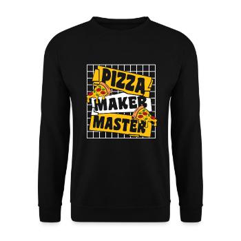 Pizza Maker Master Pizzaofen Pizza Pizzablech - Unisex Pullover - Schwarz - Vorne - Alina (178cm) & Michal (187cm)