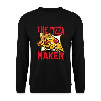 The Pizza Maker Pizza Pizza Tray Pizza Oven - Unisex Sweatshirt - black - Front - Alina (178cm) & Michal (187cm)