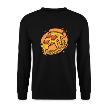Pizzaologist Pizzablech Pizzaofen Pizza - Unisex Pullover - Schwarz - Vorne - Alina (178cm) & Michal (187cm)