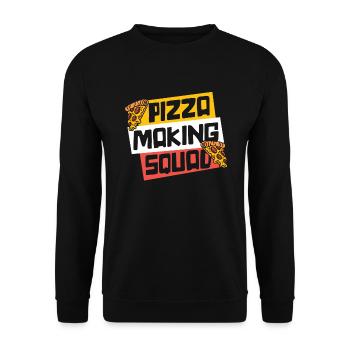 Pizza Making Squad Pizzablech Pizzaofen Pizza - Unisex Pullover - Schwarz - Vorne - Alina (178cm) & Michal (187cm)