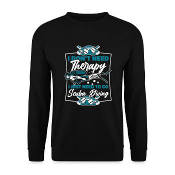 I Just Need To Go Scuba Diving Taucherflossen - Unisex Pullover - Schwarz - Vorne - Alina (178cm) & Michal (187cm)