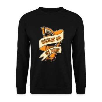 Rockin On My Harp Harp Concert Harp Harpist - Unisex Sweatshirt - black - Front - Alina (178cm) & Michal (187cm)