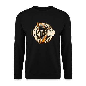 I Play The Harp Concert Harp Harp Music Harp - Unisex Sweatshirt - black - Front - Alina (178cm) & Michal (187cm)