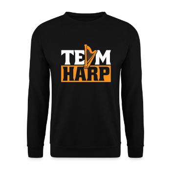 Team Harp Harfe Konzertharfe Harfenmusik - Unisex Pullover - Schwarz - Vorne - Alina (178cm) & Michal (187cm)