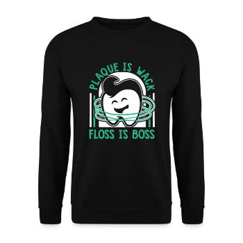 Plaque Is Wack Dentallabor - Unisex Pullover - Schwarz - Vorne - Alina (178cm) & Michal (187cm)