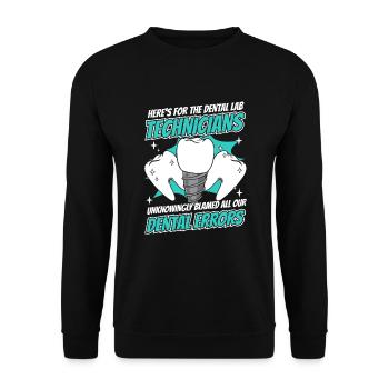 All Our Dental Errors Dental Laboratory Dental Laboratory - Unisex Sweatshirt - black - Front - Alina (178cm) & Michal (187cm)