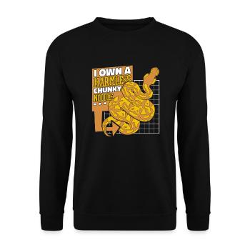 I Own A Harmless Chunky Noodle Snake Banana - Unisex Sweatshirt - black - Front - Alina (178cm) & Michal (187cm)