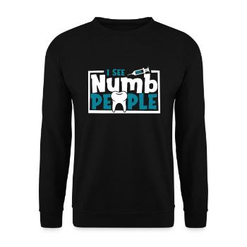 Je vois des gens engourdis Laboratoire dentaire Laboratoire dentaire - Sweat-shirt Unisexe - noir - Devant - Alina (178cm) & Michal (187cm)