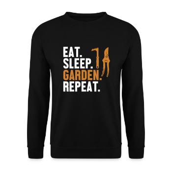 Eat Sleep Garden Repeat Allotment Garden Horticulture - Unisex Sweatshirt - black - Front - Alina (178cm) & Michal (187cm)