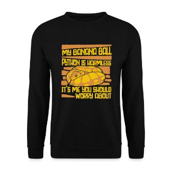 C’est moi que tu devrais t’inquiéter de Python Banana Ball - Sweat-shirt Unisexe - noir - Devant - Alina (178cm) & Michal (187cm)