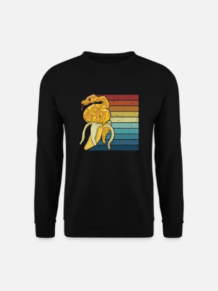 Retro Python Schlange Schuppenkriechtiere Banana - Unisex Pullover - Schwarz