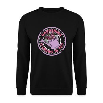Le jardinage pousse en vous Parcelle horticole - Sweat-shirt Unisexe - noir - Devant - Alina (178cm) & Michal (187cm)