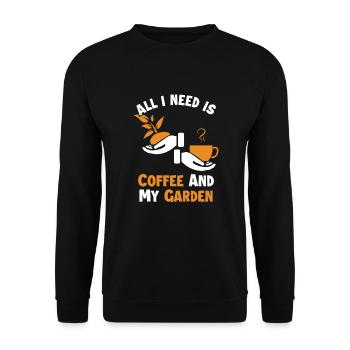 Le café et mon jardin potager - Sweat-shirt Unisexe - noir - Devant - Alina (178cm) & Michal (187cm)