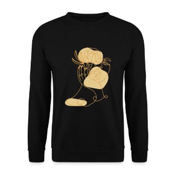 Lineart horticulture allotment garden allotment garden - Unisex Sweatshirt - black - Front - Alina (178cm) & Michal (187cm)