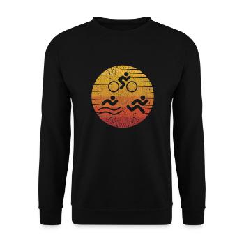 Retro Training Triathlon Bike Triathlete Pro - Unisex Sweatshirt - black - Front - Alina (178cm) & Michal (187cm)