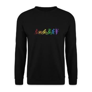 Triathlon LGBT Rainbow Triathlon Bike Triathlete - Unisex Sweatshirt - black - Front - Alina (178cm) & Michal (187cm)
